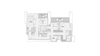 Apartment floor plan, 2 bedrooms in ONE RIVER POINT No. 11023